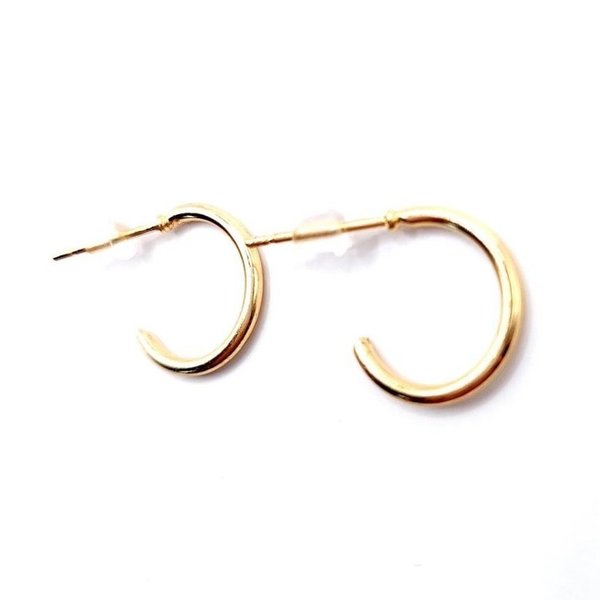 Goudkleurige  oorbellen ringen - middel ( Ø +/- 1,5cm )
