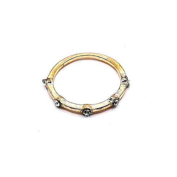 Goudkleurige ring met 5 strass-steentjes (Ø 18mm)