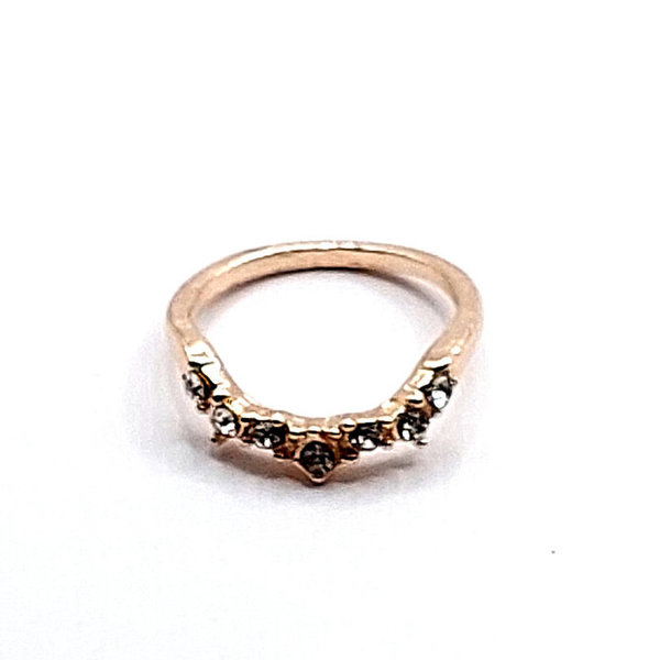 Rosékleurige ring met 7 strass-steentjes (Ø 18mm)