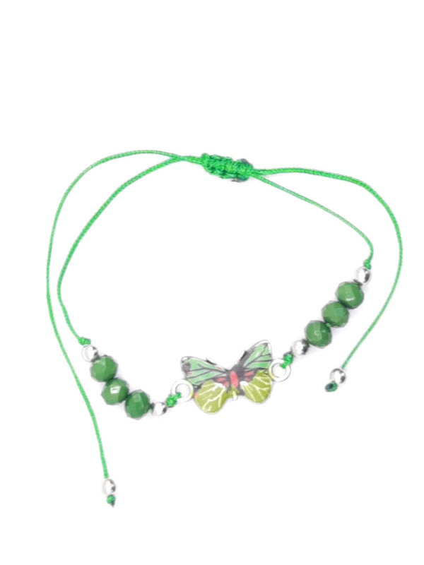 Vlinderversiering armband, groen