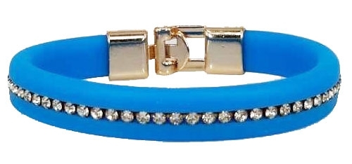 Siliconen armband Crystal. Blauw