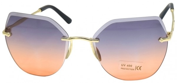 Zonnebril UV 400 Categorie 3, blauw naar zalm uitlopend (degradé glazen)